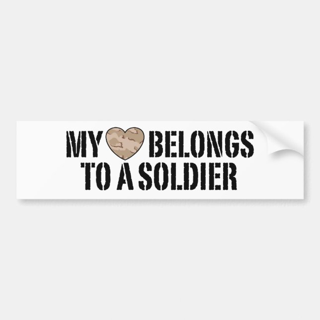 Autocollant De Voiture Mon soldat du coeur (Devant)