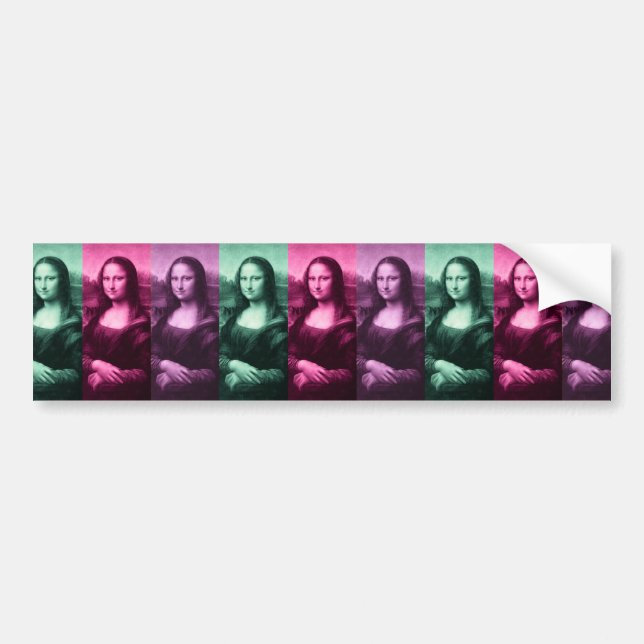 Autocollant De Voiture Mona Lisa Rose vert violet (Devant)
