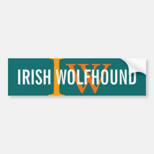 Autocollant De Voiture Monogramme de race de chien-loup irlandais