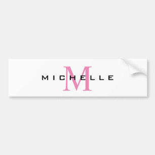 Autocollant De Voiture Monogramme Rose Votre Nom Cadeau Spécial Bien-Aimé