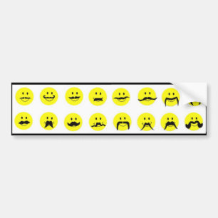 Autocollant De Voiture Moodstaches font face à l'adhésif pour pare-choc