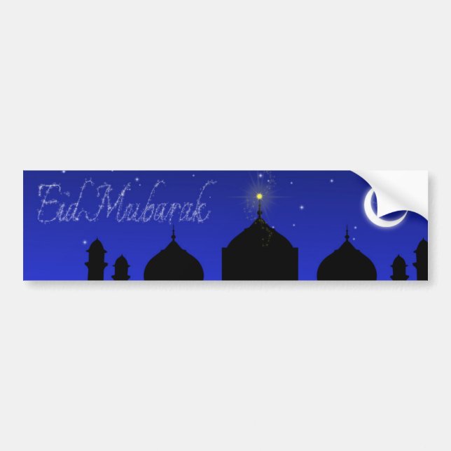 Autocollant De Voiture Mosquée des étoiles de nuit de l'Aïd Moubarak (Devant)