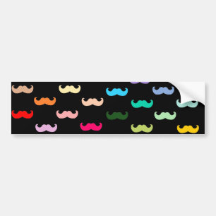 Autocollant De Voiture Motif coloré de moustache d'arc-en-ciel sur le