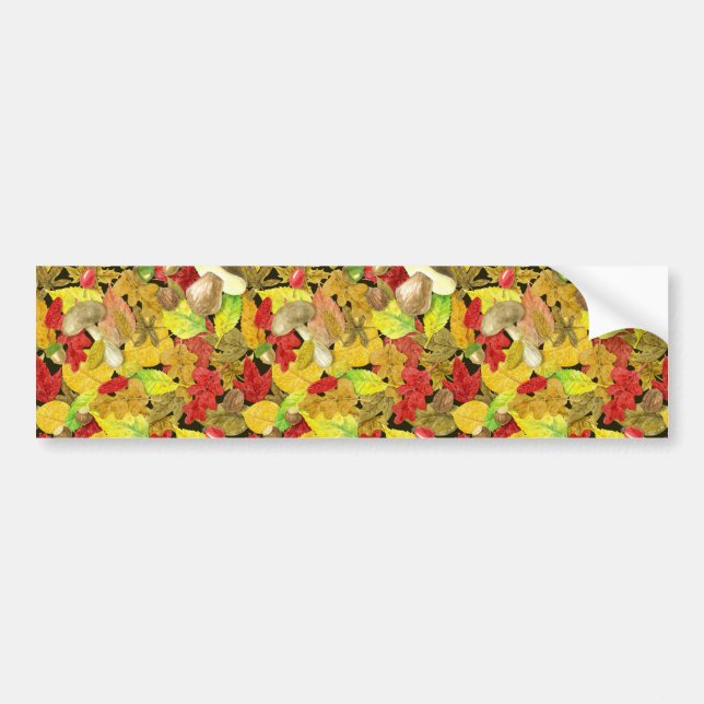 Autocollant De Voiture Motif d'automne aquarelle (Devant)