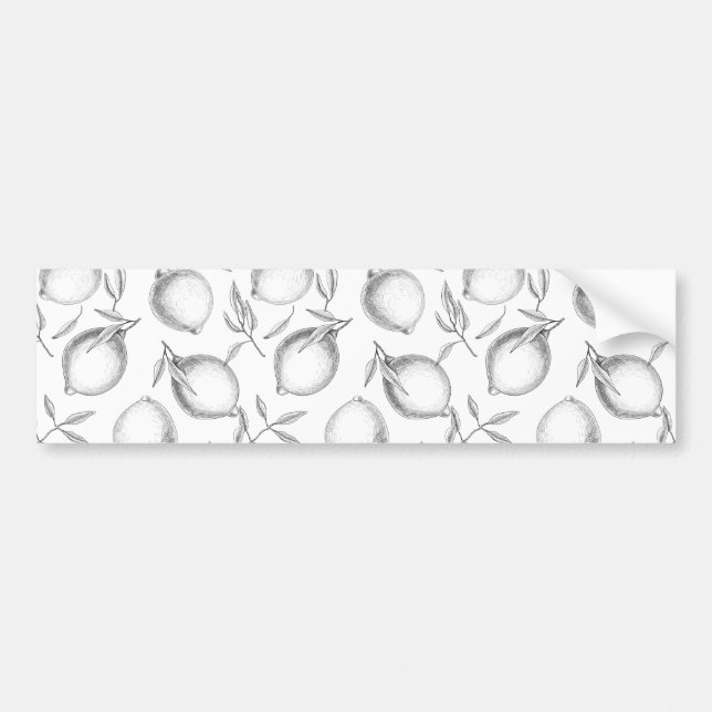 Autocollant De Voiture Motif de citron dessiné à la main (Devant)