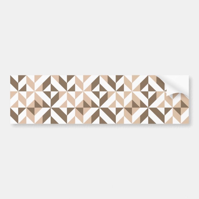 Autocollant De Voiture Motif de cube géométrique Tan Brown (Devant)