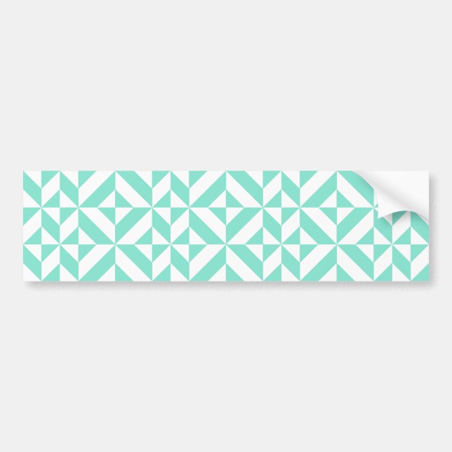 Autocollant De Voiture Motif de cube géométrique vert Seafoam (Devant)