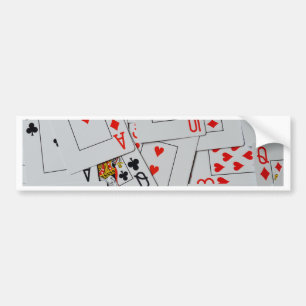 Autocollant De Voiture Motif de jeu de cartes éparpillées,