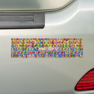 Autocollant De Voiture motif de symboles de paix multicolores