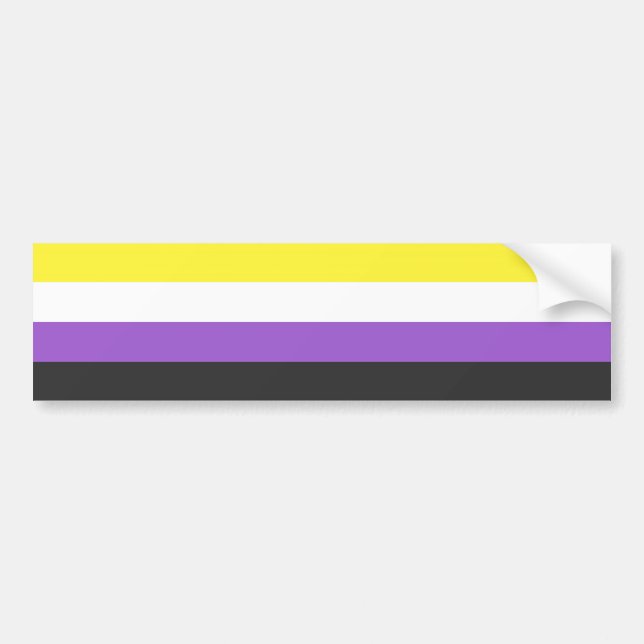 Autocollant De Voiture Motif d'indicateur de la fierté non binaire répété (Devant)