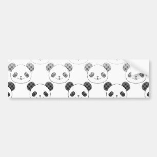 Autocollant De Voiture Motif d'ours de panda dégradé