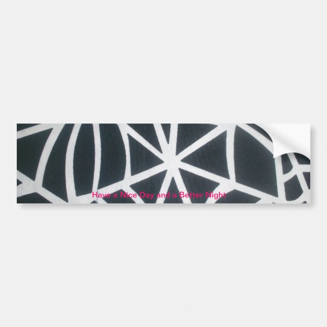 Autocollant De Voiture Motif géométrique Gras noir et blanc Spider Web (Devant)