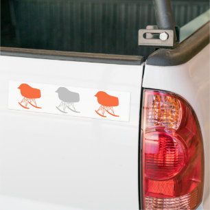 Autocollant De Voiture Motif gris du milieu du siècle Silhouette