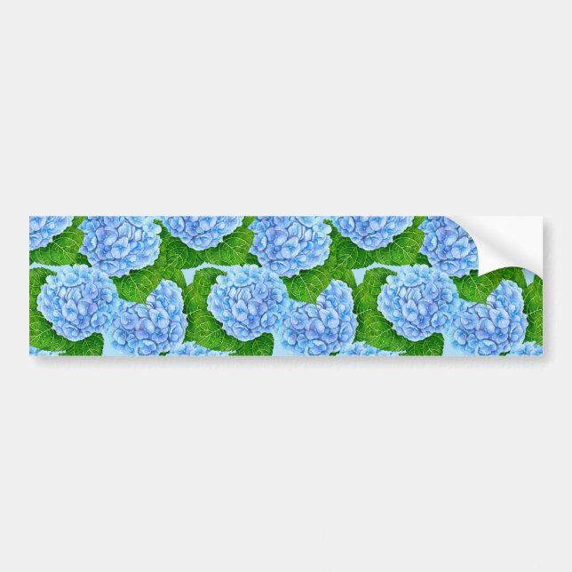 Autocollant De Voiture Motif hydrangée bleu (Devant)