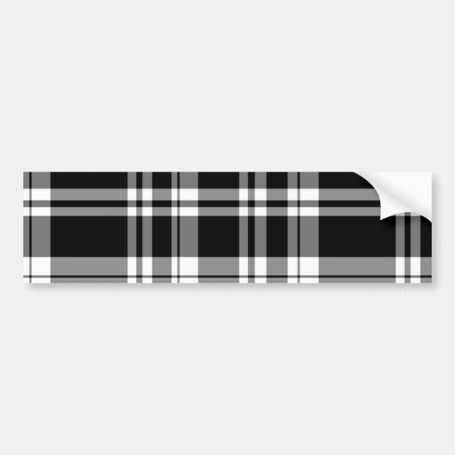 Autocollant De Voiture Motif plat blanc noir classique (Devant)