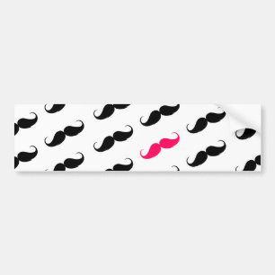 Autocollant De Voiture Motif rose et noir Girly drôle de moustache