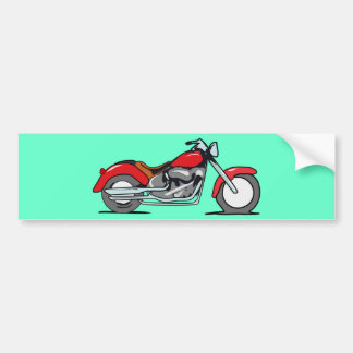 Autocollant De Voiture Moto rouge de bande dessinée - motocyclette