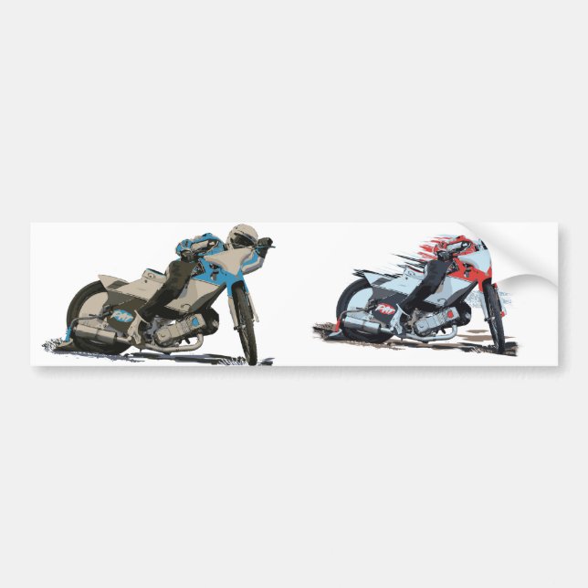 Autocollant De Voiture Moto rouge rapide de speed-way (Devant)