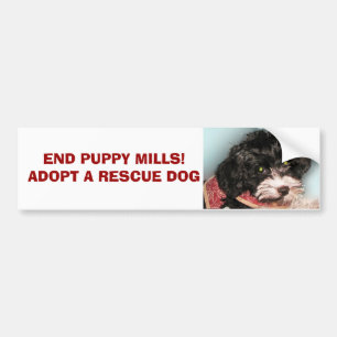 AUTOCOLLANT DE VOITURE MOULINS DE CHIOT D'EXTRÉMITÉ !  ADOPTEZ UNE