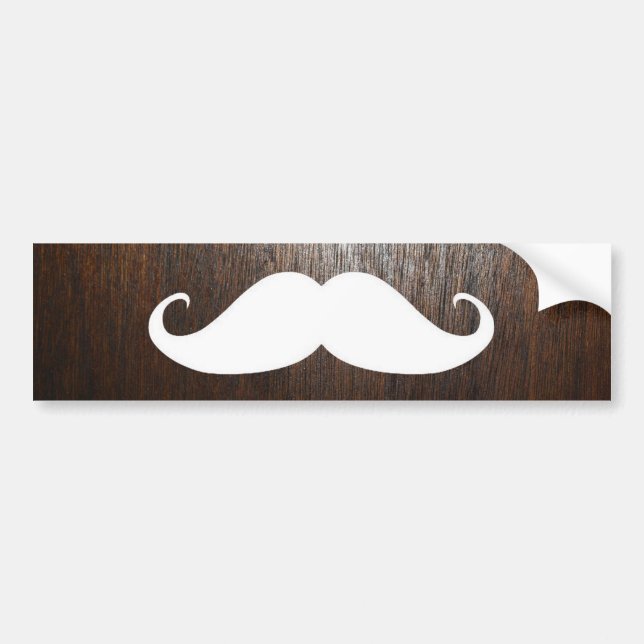 Autocollant De Voiture Moustache blanche drôle sur l'arrière - plan en (Devant)