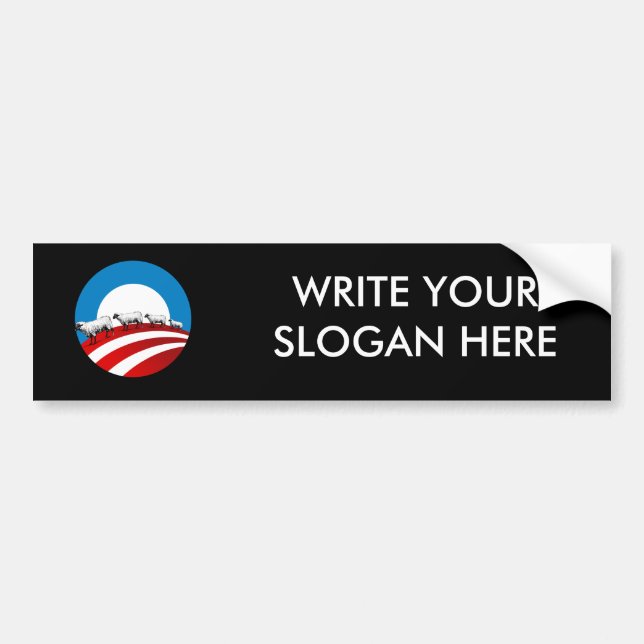 Autocollant De Voiture Moutons d'Obama (Devant)