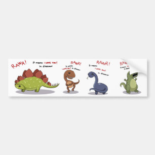 Autocollant De Voiture Moyens de Rawr je t'aime dans le dinosaure