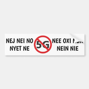 Autocollant De Voiture Multilingue non à l'adhésif pour pare-chocs 5G