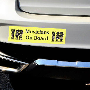 Autocollant De Voiture Musiciens à bord Chats noirs Vintages