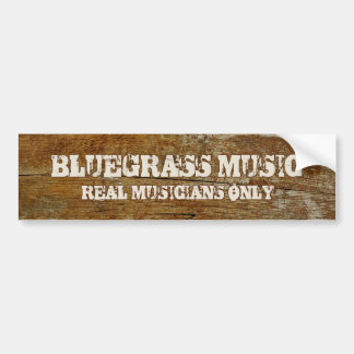 Autocollant De Voiture Musique Bluegrass Véritable Musiciens Seulement Su