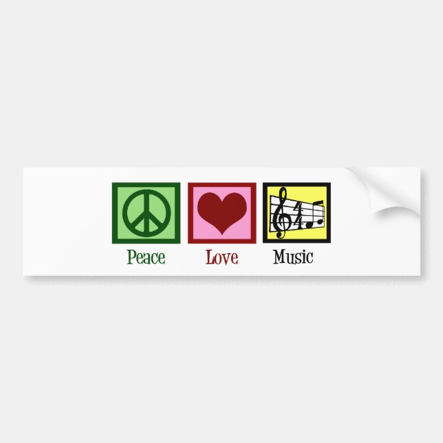 Autocollant De Voiture Musique d'amour de paix (Devant)