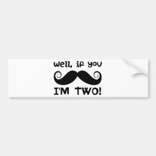 Autocollant De Voiture Mustache du 2e anniversaire