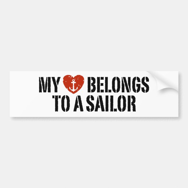 Autocollant De Voiture My Heart Sailor (Devant)