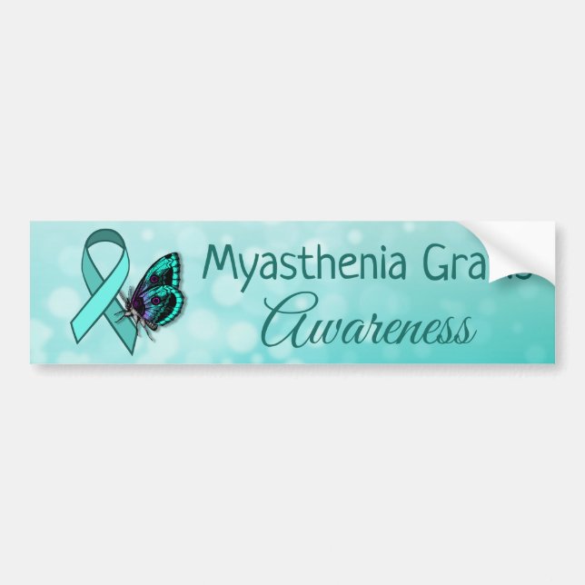 Autocollant De Voiture Myasthenia Gravis Sensibilisation au ruban à papil (Devant)