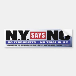 Autocollant De Voiture N.Y. Dit no (l'adhésif pour pare-chocs)