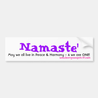 Autocollant De Voiture Namaste', mai nous tous vivons dans la paix -