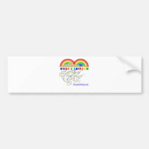 Autocollant De Voiture narval arc-en-ciel double