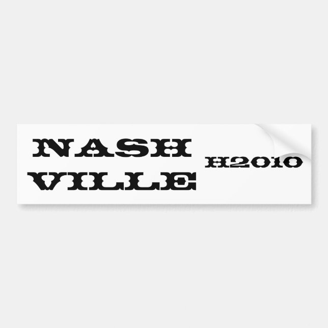 Autocollant De Voiture Nashville, adhésif pour pare-chocs H2010 (Devant)