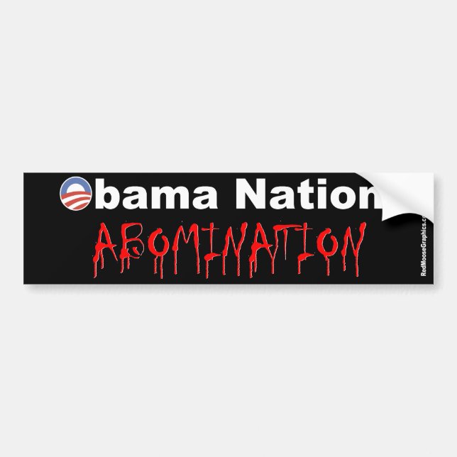 Autocollant De Voiture Nation d'Obama : Abomination (Devant)