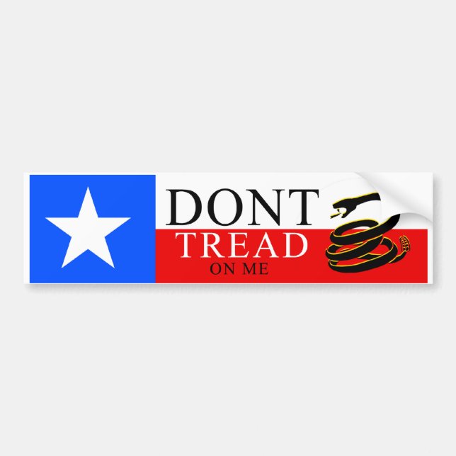 Autocollant De Voiture Ne marchez pas sur moi - le TEXAS (Devant)