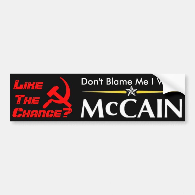 Autocollant De Voiture Ne me blâmez pas que j'ai voté McCain (Devant)
