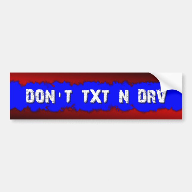 AUTOCOLLANT DE VOITURE NE PAS TXT N DRV - 3D (Devant)