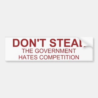 Autocollant De Voiture Ne vole pas le gouvernement hait le bumper Sticker