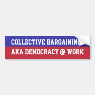 Autocollant De Voiture Négociation collective = travail de démocratie @