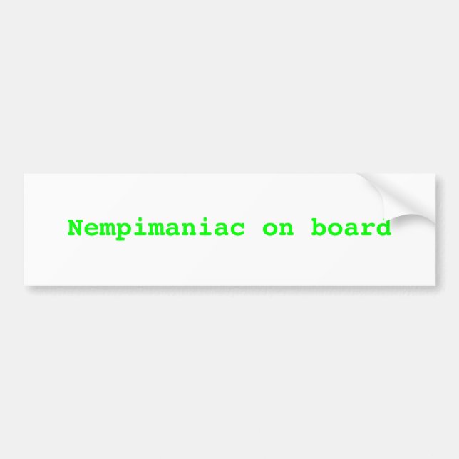 Autocollant De Voiture Nempimaniac à bord (Devant)
