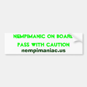 Autocollant De Voiture Nempimanic à bord de passage avec prudence,