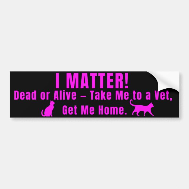 Autocollant De Voiture Neon Pink "I Matter" Bumper Sticker (Devant)