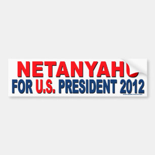 Autocollant De Voiture "Netanyahu conservateur pour le président"