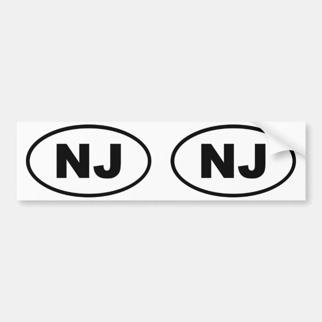 Autocollant De Voiture New Jersey NJ oval (Devant)