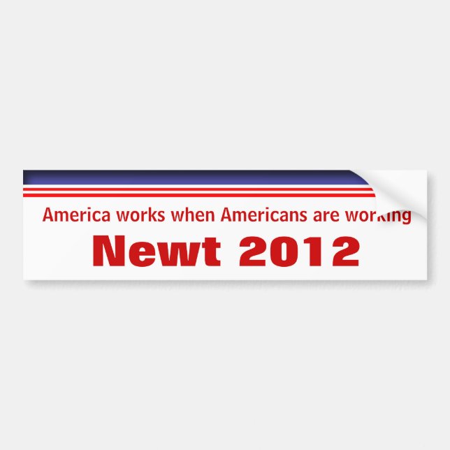 Autocollant De Voiture Newt Gingrich 2012 (Devant)