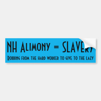 Autocollant De Voiture NH Alimony = Esclavage